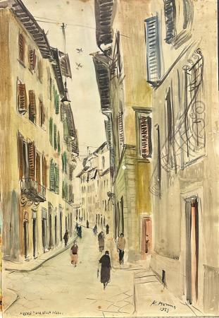 Art work by Rodolfo Marma Via Della spada - watercolor paper 